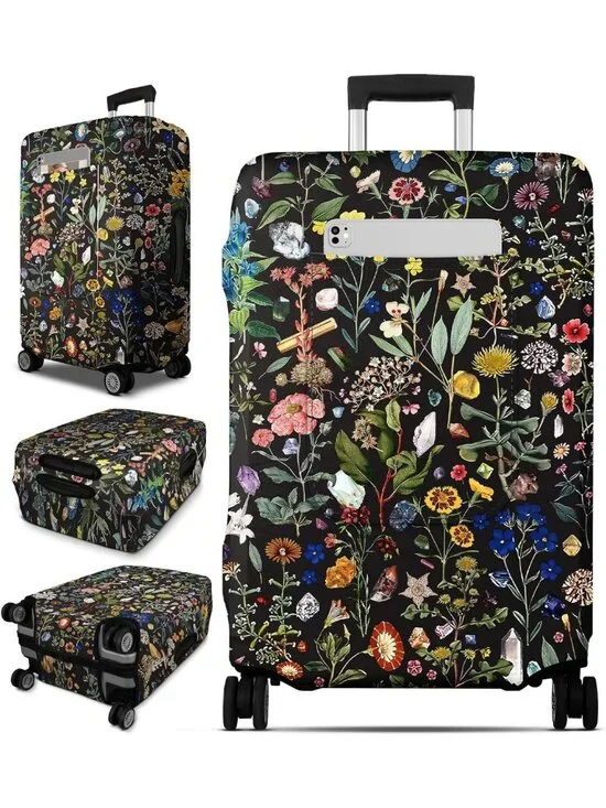 Travel Luggage Cover - TSA Approved Stretch Suitcase Protector, Washable Floral