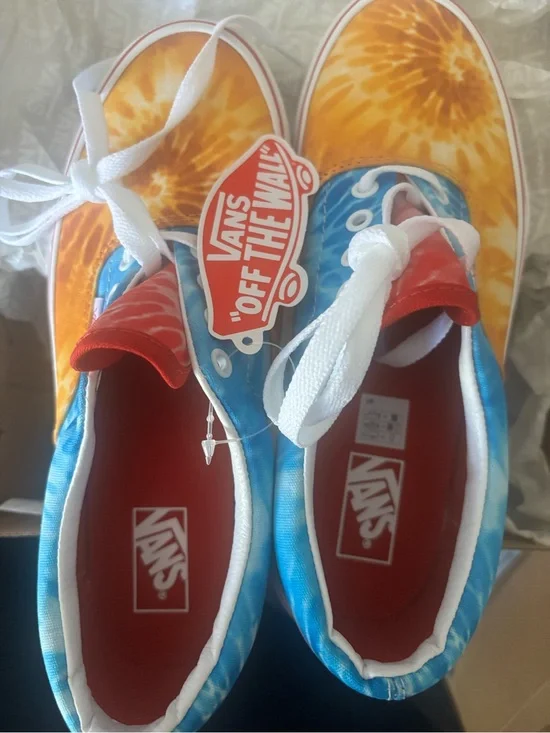 Vans Kids Tie-Dye Low Top Sneakers - Yellow, Blue & Red