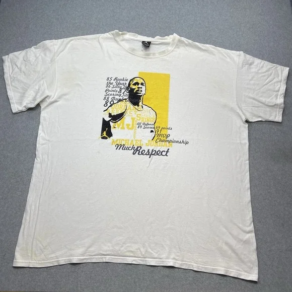 Jordan Michael Jordan Much Respect TShirt 3XL Mens White Graphic Wildfire Back‎