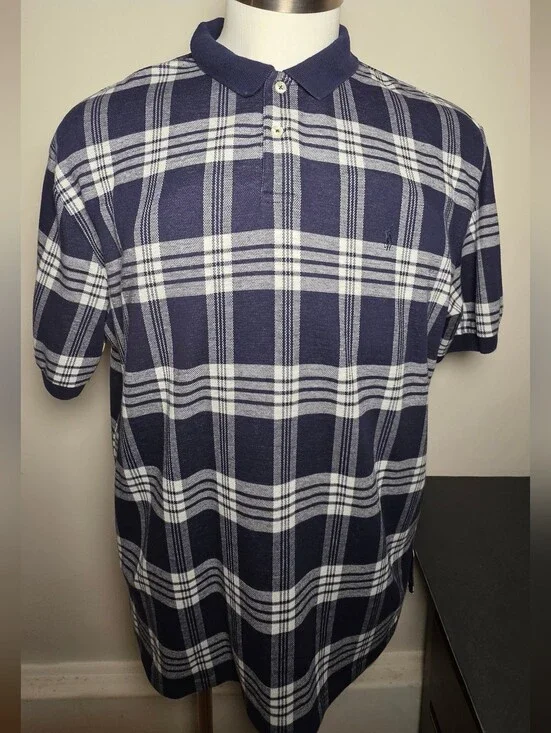 Polo by Ralph Lauren Navy & White Plaid Short-Sleeve Polo