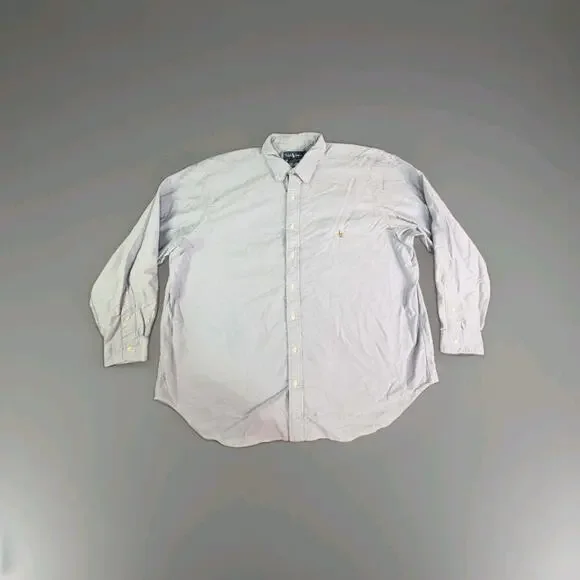 Polo Ralph Lauren Oxford Shirt Mens 2XB Big Blue Classic Fit Long Sleeve C38-48
