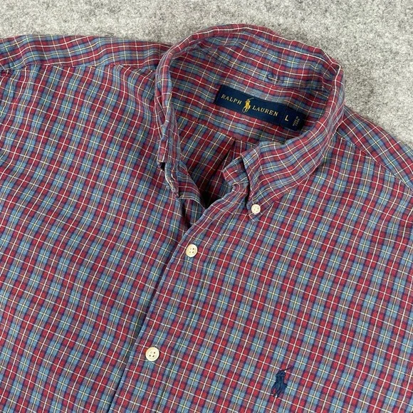 Polo Ralph Lauren Mens Button Down Shirt L Plaid Long Sleeve Classic Fit Prep