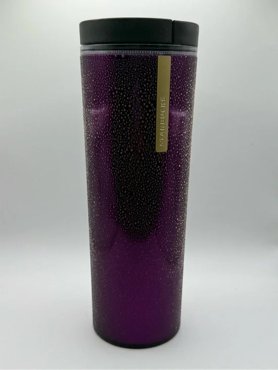 Starbucks 2013 Purple 16oz Tumbler Travel Mug Gold Metal Logo BPA Free