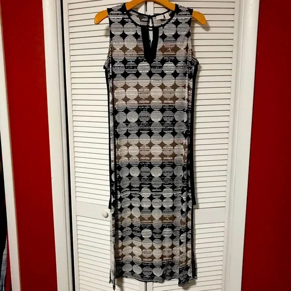 Chico's‎ Black and White Geometric Maxi Dress
