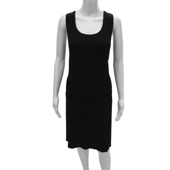 Eileen Fisher Women Black Tank Dress Viscose Scoop Neck Knee Length Size 1X
