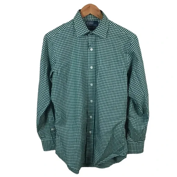 BF382 Mens Polo Ralph Lauren Curham Sport Plaid Button Down Shirt S