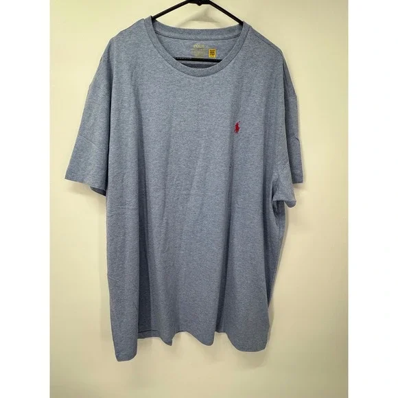 Polo Ralph Lauren Men's Classic Fit Crew Neck T-Shirt XXL‎ Blue Heather Red Pony