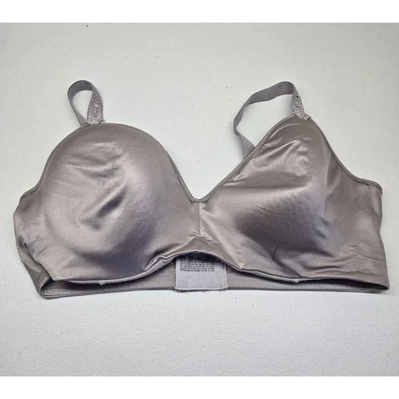 Bali Women Bra 42D Gray T Shirt Underwired Lace Strap Adjustable‎ Lightly Lined
