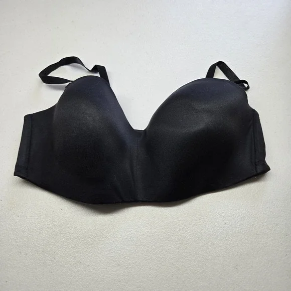 Wacoal‎ Women Bra 38C Black T Shirt Wireless Multi Way Adjustable Straps