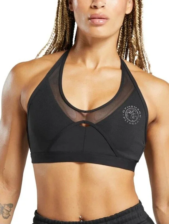 Gymshark Legacy T-Bar Sports Bra Size Small Light Support Black Athleisure
