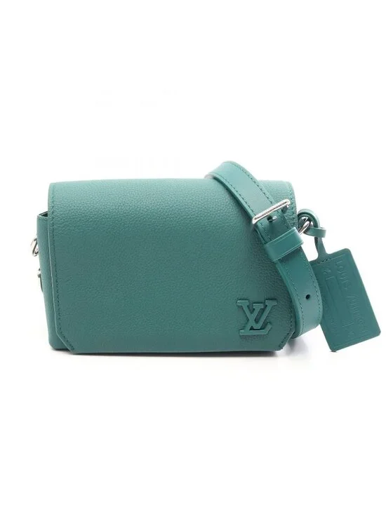 Louis Vuitton Shoulder Bag LV Aerogram Fast Line Wearable Wallet Green Leather