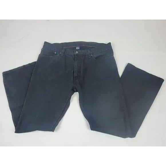 Polo Ralph Lauren Jeans Mens 36x33. Black Straight Leg Vtg. Authentic Dungarees.