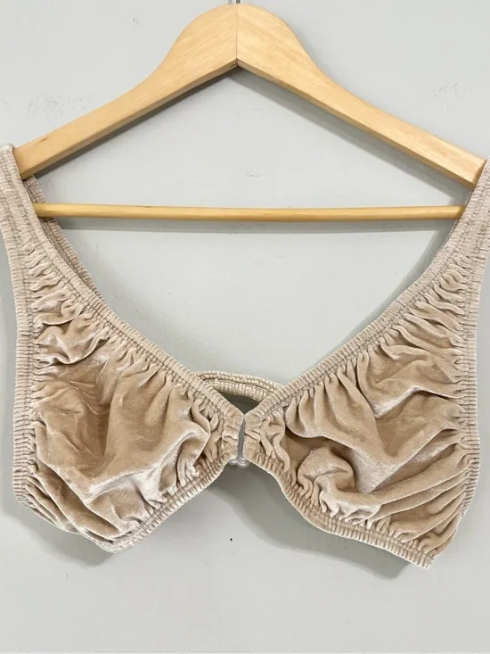 SKIMS Crushed Velvet Tan Triangle Bralette