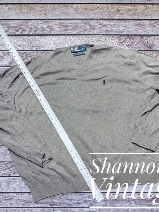 Polo Ralph Lauren Men’s Sz XL 100% Pima Cotton V neck Pullover Sweater A51