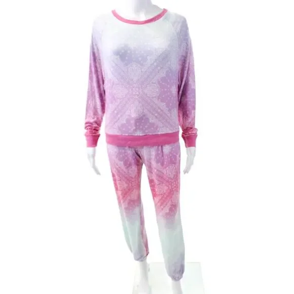 Honeydew Womens Multicolor Paisley Print Long Sleeve Sleep Pajama Set Size XS