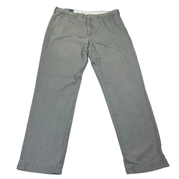 Vintage 90s Polo Ralph Lauren Preston Pant Gray Chino Classic Preppy 36x34