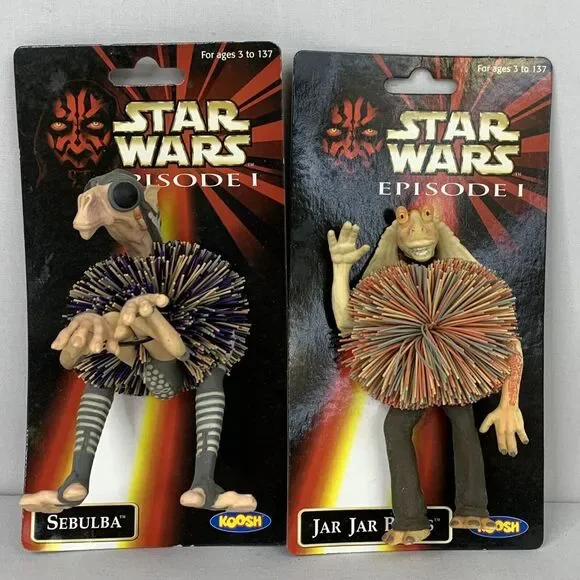 Star Wars Episode 1 Sebulba Jar Jar Binks Koosh Figure Lot Of‎ 2 Vintage  NEW