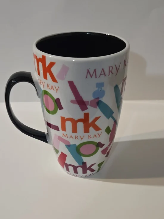 Mary Kay Multicolor Logo Ceramic Coffee Mug - White with Black Interior