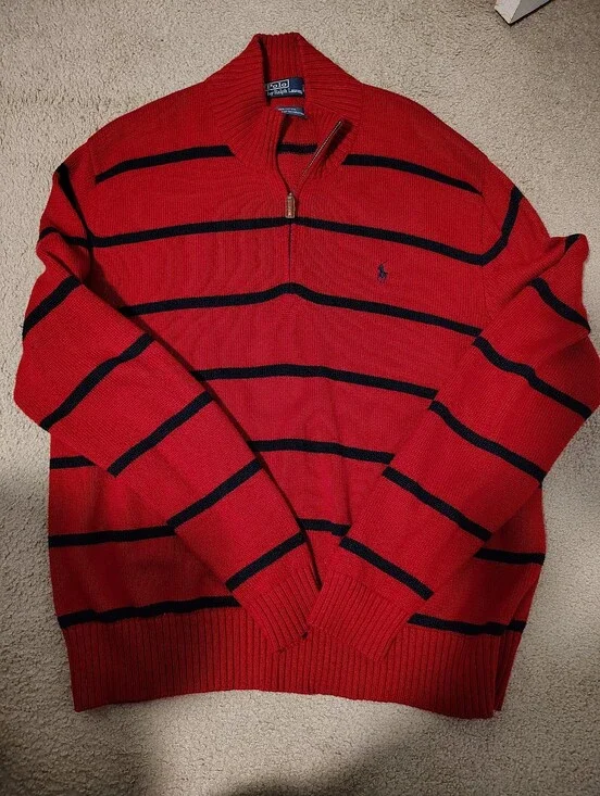Men's Polo Half Zip Sweater