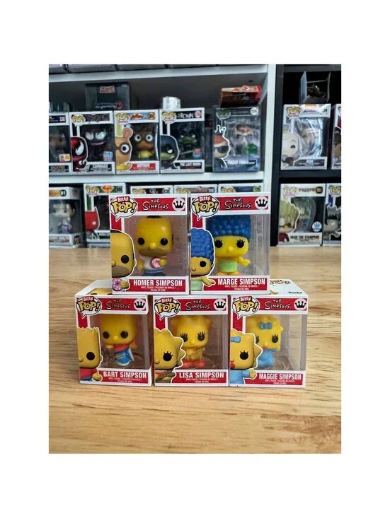5 BITTY Simpsons Family 1-Inch Funko Pops Bart Homer Marge Lisa Maggie TV FOX