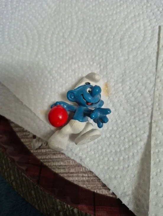 Smurfs Bowler Smurf Bowling Ball Figurine Vtg 1979 Figure