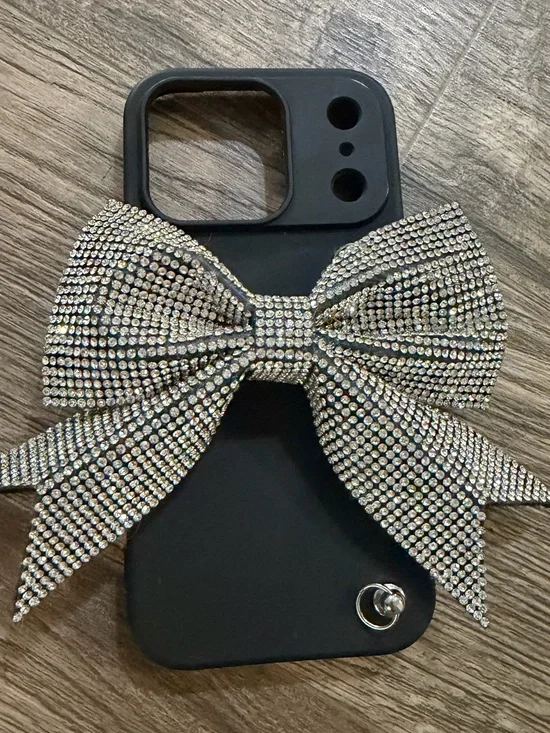 Iphone 17 Pro Case with Crystal Bow Accent