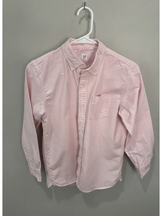 Gap Kids Boy's Pink Oxford Button Down Preppy Classic Cotton Shirt XXL (14-16)