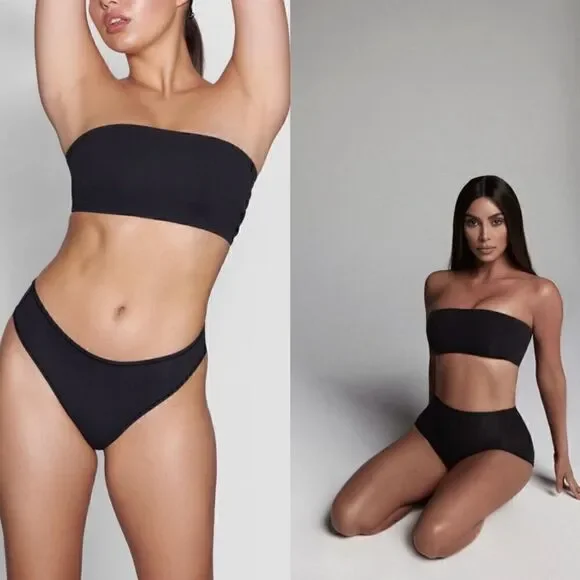 NWT Skims Fits Everybody Bandeau Bra in Onyx Black Size 2X