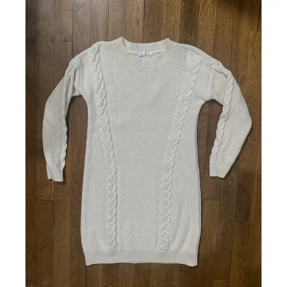 Gap Kids Big Girls Cable Knit Sweater Ivory Size Large Fall Winter 100% Cotton