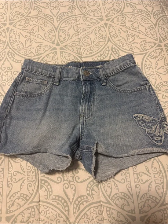 GAP Light Blue Denim Shorts with Butterfly Patch