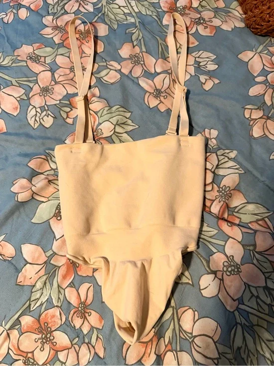 SKIMS Cream Adjustable-Strap One-Piece Bodysuit