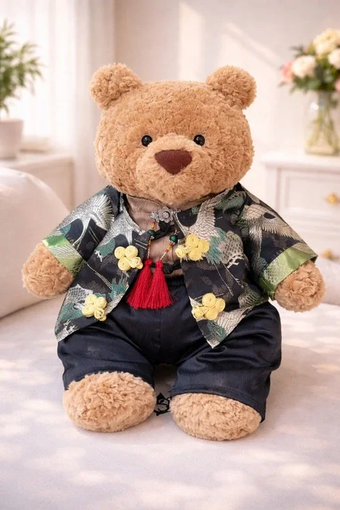 Large Bartholomew Bear outfits - Modern Chinese Dragon Pattern 3-Piece Set