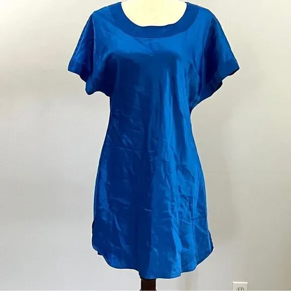 Vintage Victoria’s Secret Gold Label Royal Blue Chemise Slip Dress Nightie P/S