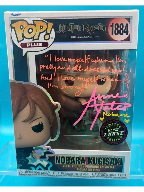 Anne Yatco signed Nobara Kugisaki JJK Glow Chase Funko pop 1884 with MAS COA