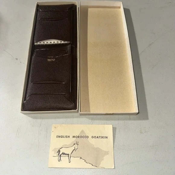 Vtg Lord Buxton Brown Convertible Wallet - Bifold - New In Box Morocco Goatskin