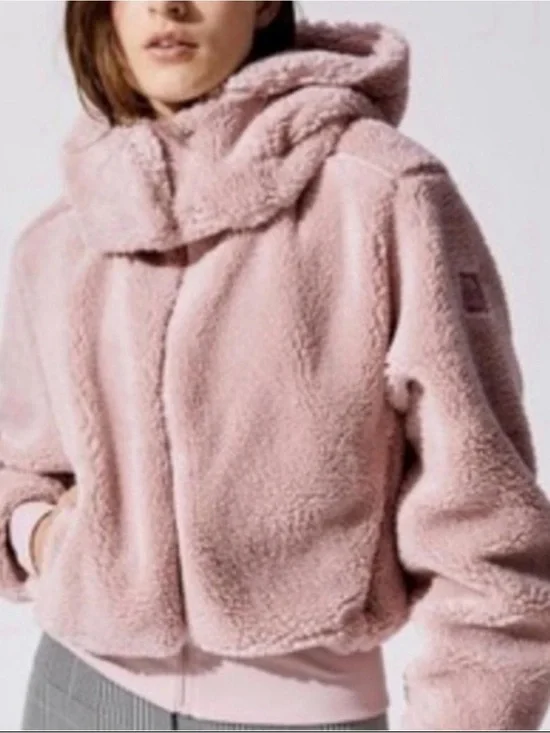 ALO Yoga Pink Sherpa Hooded Jacket