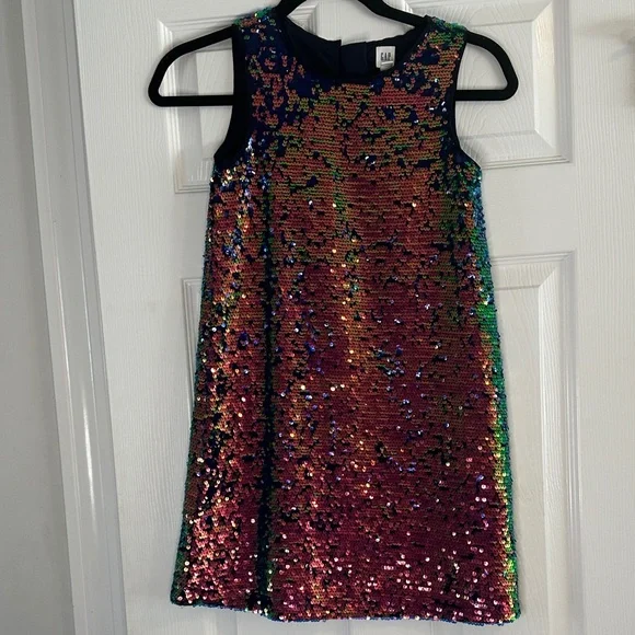 NWT GAP Kids Multicolor Sequin Party Dress Size M (8)