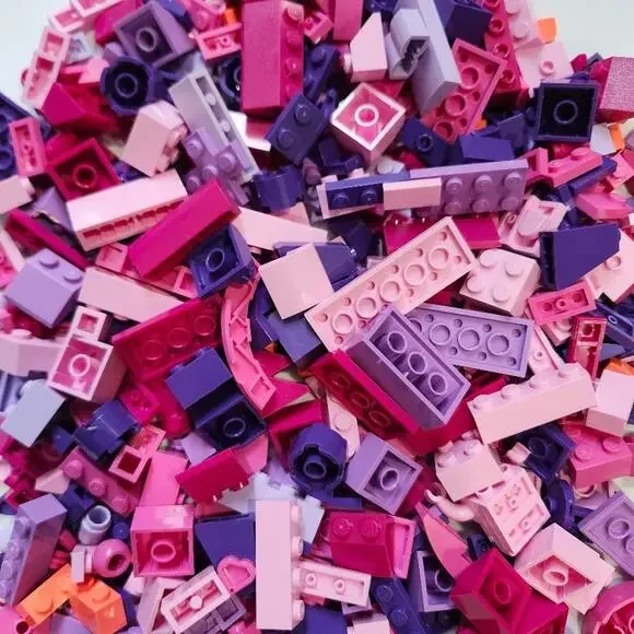 Bulk Lego: Pink Purple - Sorted, 7.5oz, Bricks, Flats, Studs, Friends, Colorful