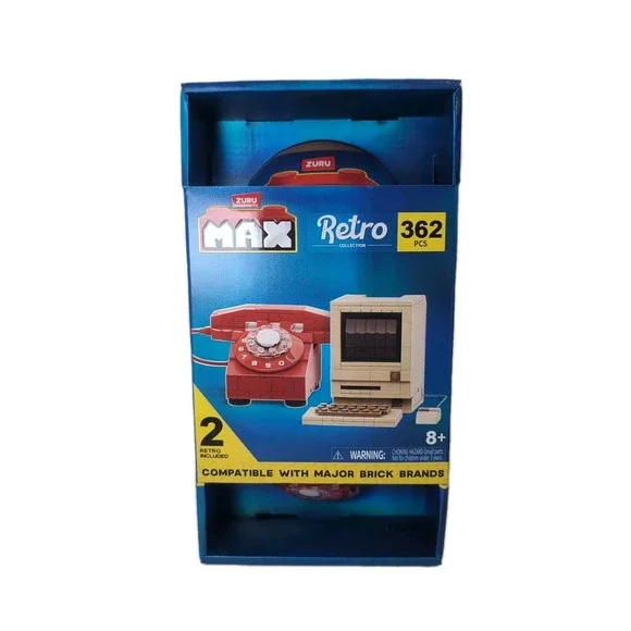 ZURU MAX Retro Collection Building Set 362 Pcs Rotary Phone & Computer 8+ Bricks
