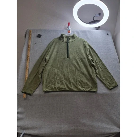 Goodfellow & Co Polar Fleece Jacket Womens 2XL Olive Green Mock Neck Half Zip