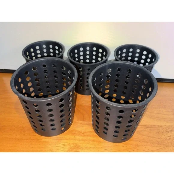 Lot of 5 Mainstays Utensil Caddy Black Plastic Kitchen Classroom Pencil Holder