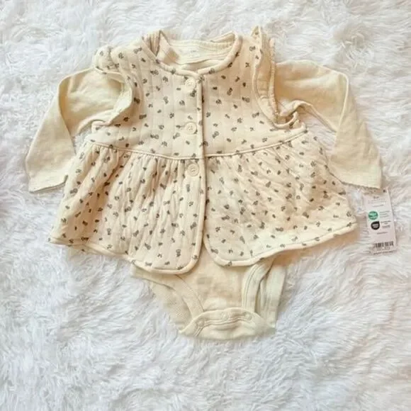 🌸 NWT Carter's Floral Cardigan & Bodysuit Set 9M Baby Girl Outfit