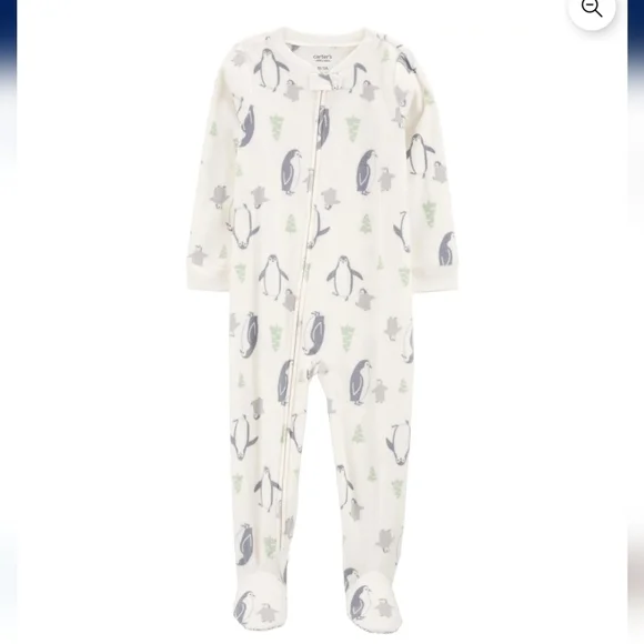 NWT Carter's Child Of Mine Penguin Print Blanket Sleeper ~sz 12 M