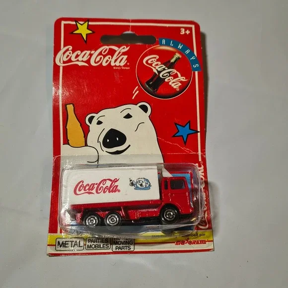 Vintage 1996 Coca-Cola Die-Cast Delivery Truck Red White Polar Bear Deadstock‎