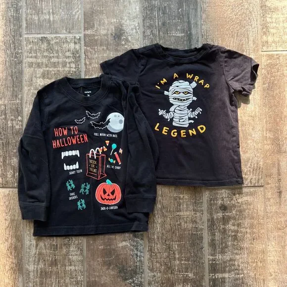Halloween T-Shirt Bundle Black Cotton Unisex Kids 3T / 4T