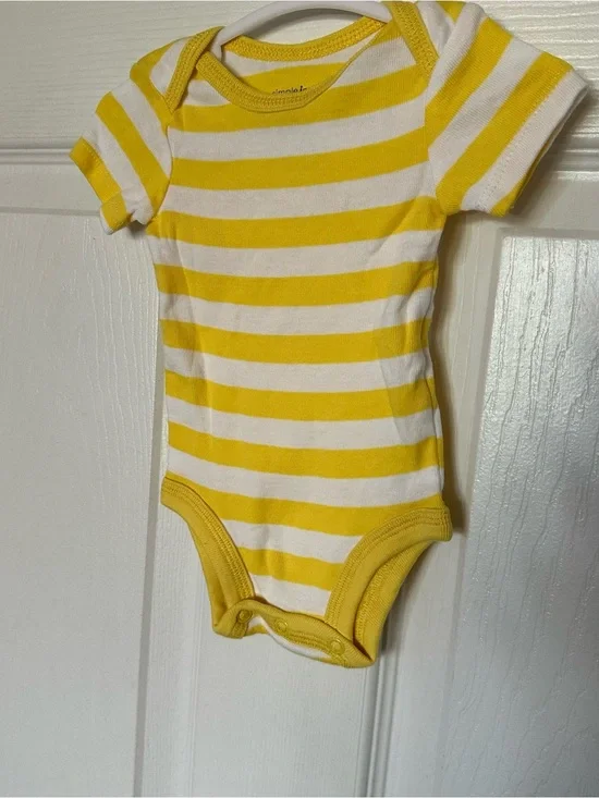 Carter’s Yellow & White Striped Baby One-Piece Bodysuit