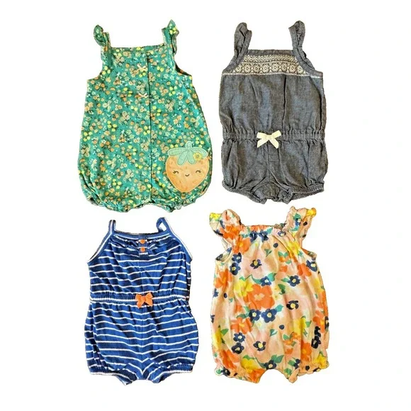 Carters Baby Girl Clothes Lot 3 Months Rompers Outfits Summer‎ Bundle Strawberry