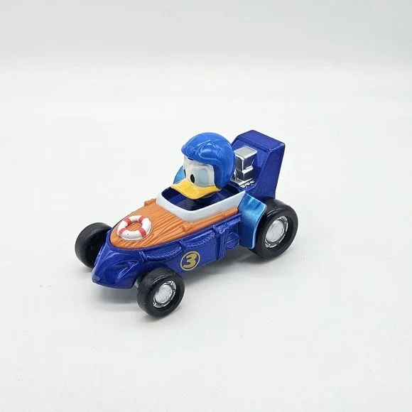 Disney Donald Duck Diecast Toy Car Mattel 2016 Blue Racing Hot Rod #3 Loose