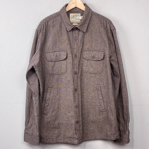 Grayers Shirt Jacket Mens Sz XL Brown Cold Weather‎ Rated Cotton Utility Shacket
