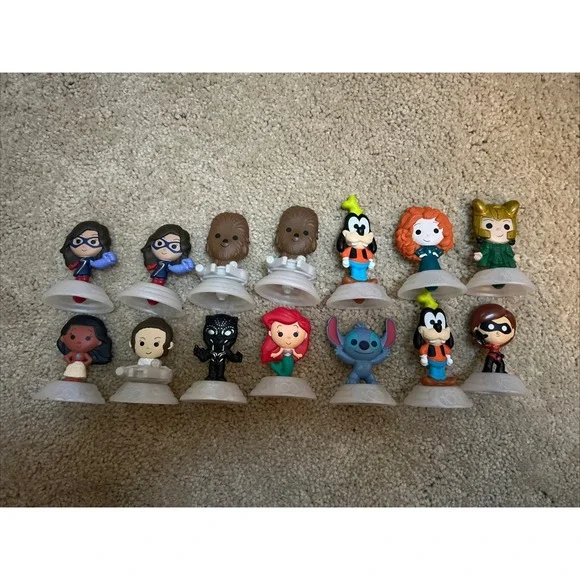 Mcdonalds Disney 100 Anniversary Toys 14pc Goofy, Moana, Stitch , Wonder Woman